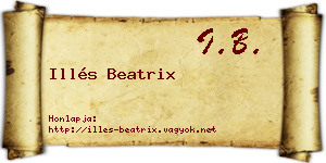Illés Beatrix névjegykártya